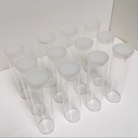 NEW lot of (84) 6-inch Clear Plastic Storage Tubes with Caps (1.25" Diameter) - Picture 1 of 9